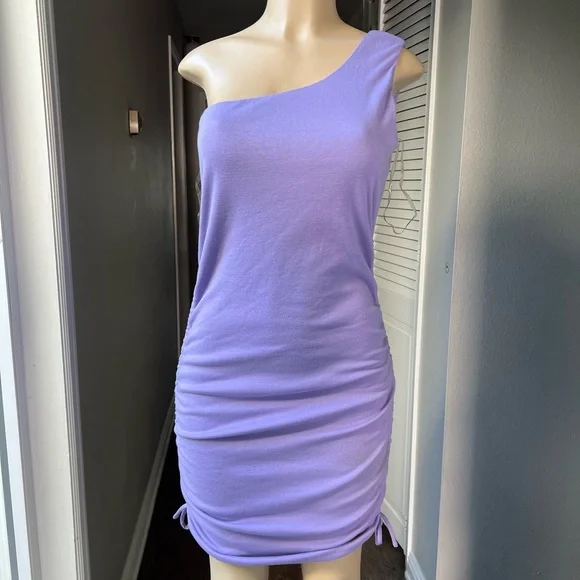 Fashion Nova Lilac One-Shoulder Dress - Picture 1 of 7